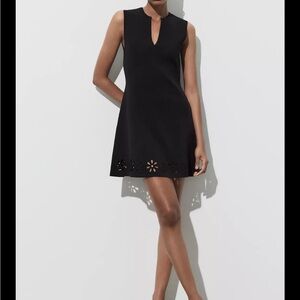 Zara Black Mini Dress with Cutout Hem